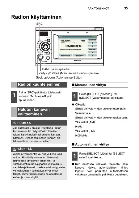 Toyota TNS410 - PZ420-E0333-FI - TNS410 - mode d'emploi