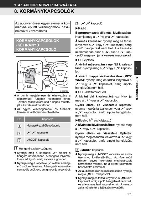 Toyota Toyota Touch &amp;amp; Go - PZ490-00331-*0 - Toyota Touch &amp; Go - Touch &amp; Go Plus - Hungarian - mode d'emploi