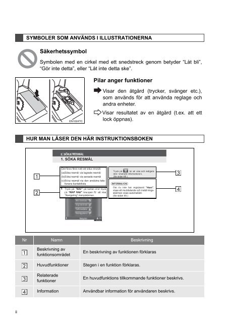 Toyota Toyota Touch &amp;amp; Go - PZ490-00331-*0 - Toyota Touch &amp; Go - Touch Touch &amp; Go Plus - Swedish - mode d'emploi