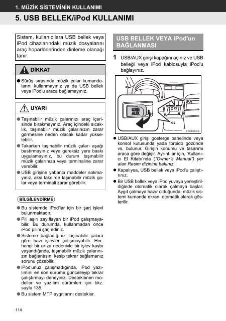 Toyota Toyota Touch &amp;amp; Go - PZ490-00331-*0 - Toyota Touch &amp; Go - Toyota Touch &amp; Go Plus - Turkish - mode d'emploi