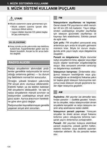 Toyota Toyota Touch &amp;amp; Go - PZ490-00331-*0 - Toyota Touch &amp; Go - Toyota Touch &amp; Go Plus - Turkish - mode d'emploi