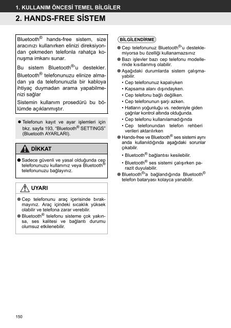 Toyota Toyota Touch &amp;amp; Go - PZ490-00331-*0 - Toyota Touch &amp; Go - Toyota Touch &amp; Go Plus - Turkish - mode d'emploi