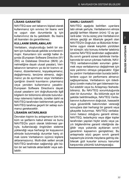 Toyota Toyota Touch &amp;amp; Go - PZ490-00331-*0 - Toyota Touch &amp; Go - Toyota Touch &amp; Go Plus - Turkish - mode d'emploi