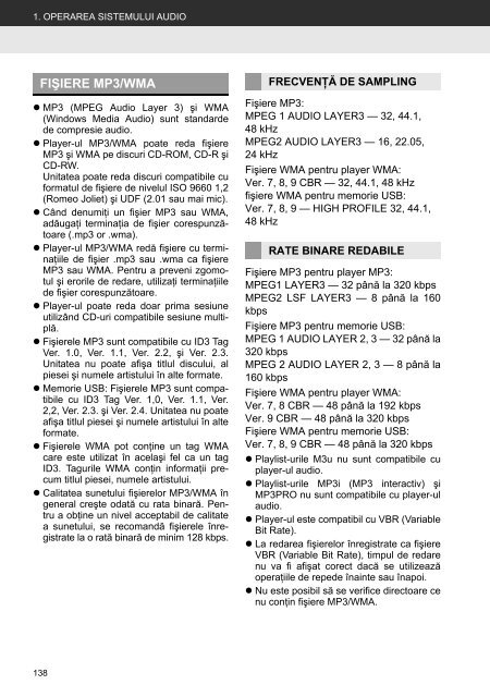 Toyota Toyota Touch &amp;amp; Go - PZ490-00331-*0 - Toyota Touch &amp; Go - Toyota Touch &amp; Go Plus - Romanian - mode d'emploi