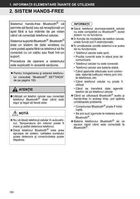 Toyota Toyota Touch &amp;amp; Go - PZ490-00331-*0 - Toyota Touch &amp; Go - Toyota Touch &amp; Go Plus - Romanian - mode d'emploi