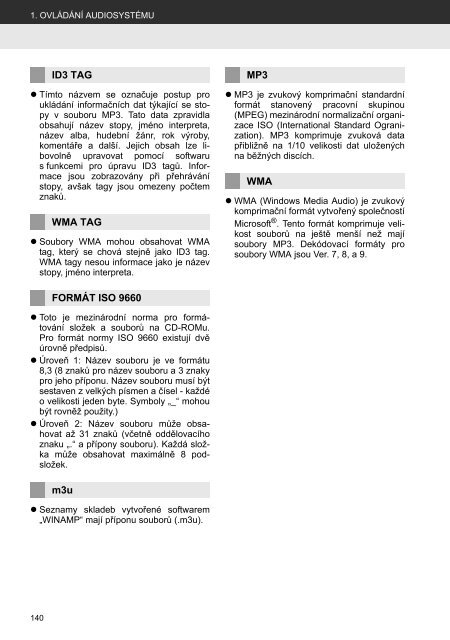 Toyota Toyota Touch &amp;amp; Go - PZ490-00331-*0 - Toyota Touch &amp; Go - Toyota Touch &amp; Go Plus - Czech - mode d'emploi