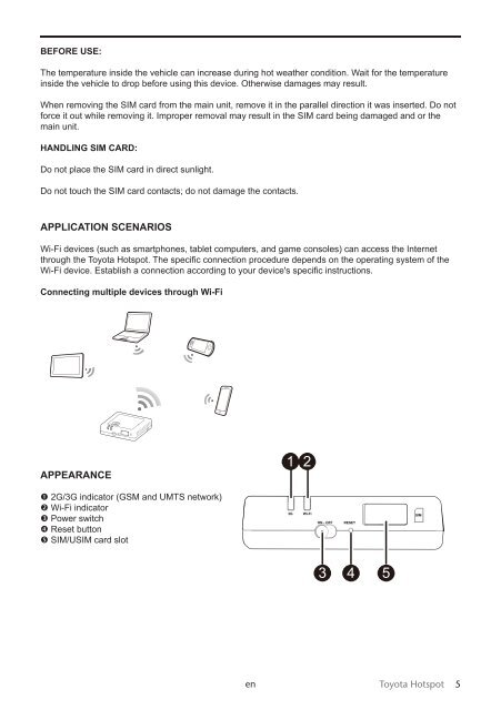 Toyota Toyota Hotspot - PZ19X-X0270-EE - Toyota Hotspot - mode d'emploi