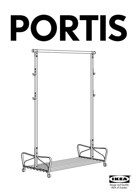 Ikea PORTIS Stand Appendiabiti - 40099792 - Istruzioni di montaggio