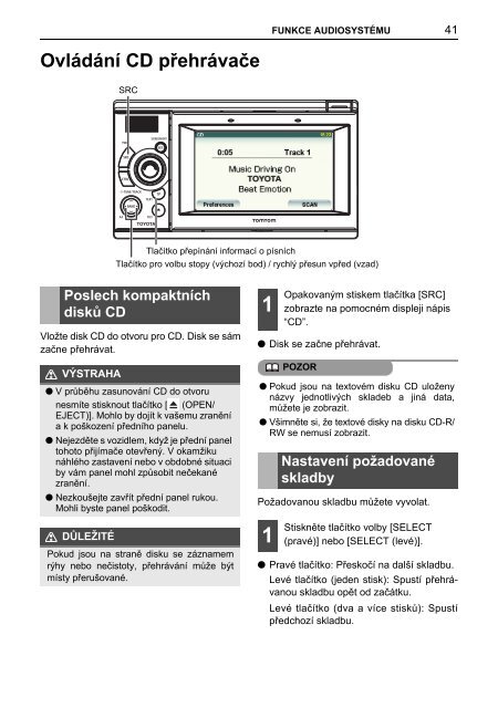 Toyota TNS410 - PZ420-E0333-CS - TNS410 - mode d'emploi