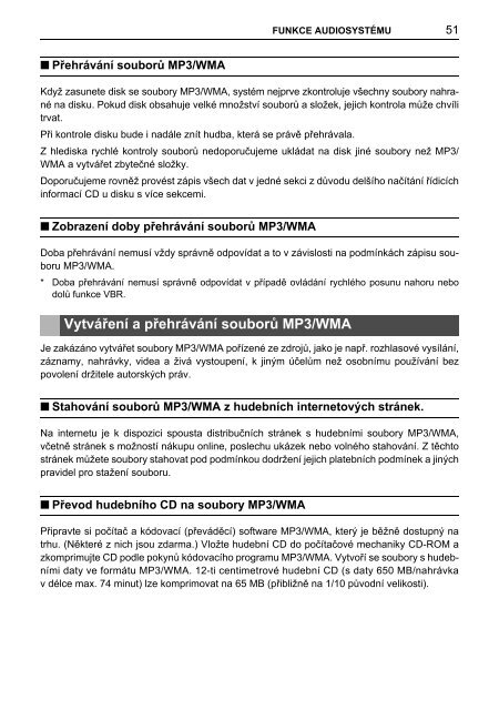 Toyota TNS410 - PZ420-E0333-CS - TNS410 - mode d'emploi