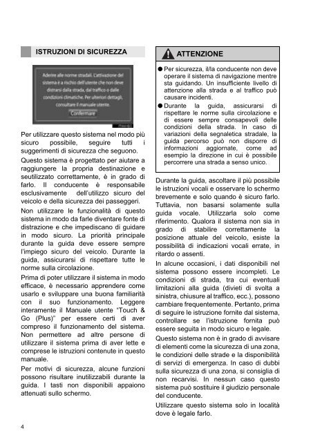 Toyota Toyota Touch &amp;amp; Go - PZ490-00331-*0 - Toyota Touch &amp; Go - Toyota Touch &amp; Go Plus - Italian - mode d'emploi