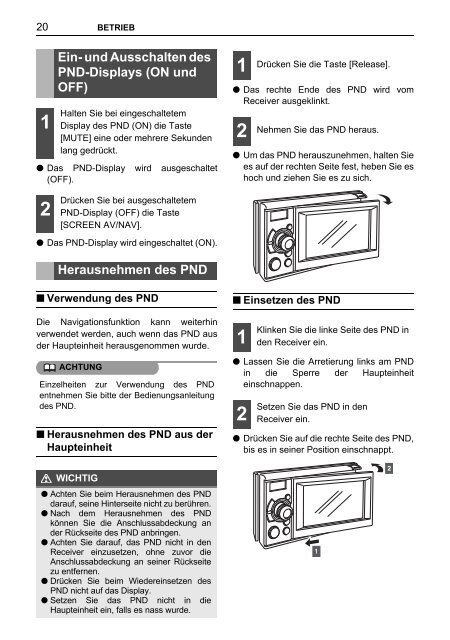 Toyota TNS410 - PZ420-E0333-DE - TNS410 - mode d'emploi