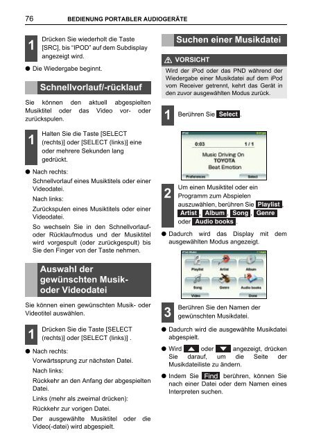 Toyota TNS410 - PZ420-E0333-DE - TNS410 - mode d'emploi