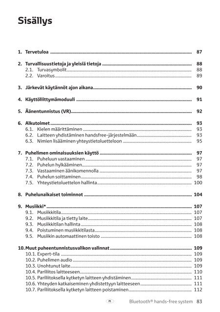 Toyota Bluetooth hands - PZ420-I0290-NE - Bluetooth hands-free system (English Danish Finnish Norwegian Swedish) - mode d'emploi