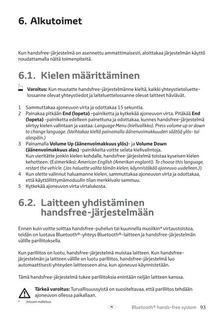 Toyota Bluetooth hands - PZ420-I0290-NE - Bluetooth hands-free system (English Danish Finnish Norwegian Swedish) - mode d'emploi