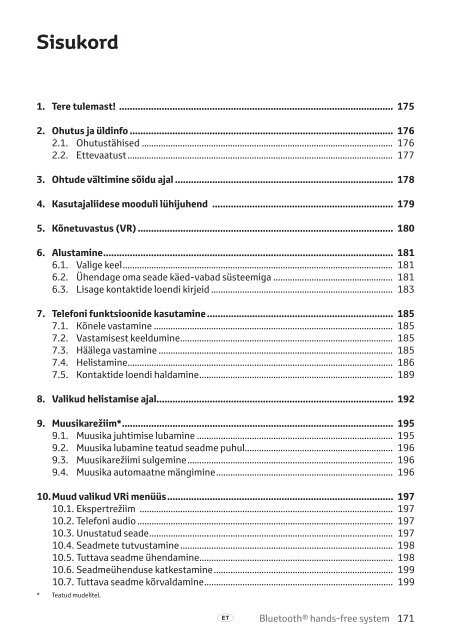 Toyota Bluetooth hands - PZ420-I0291-BE - Bluetooth hands-free system (English, Estonian, Latvian, Lithuanian, Russian ) - mode d'emploi