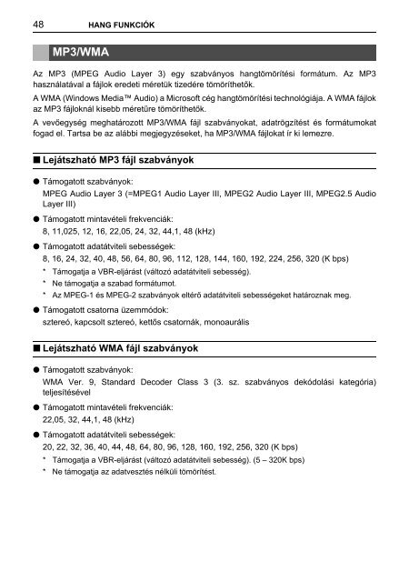 Toyota TNS410 - PZ420-E0333-HU - TNS410 - mode d'emploi