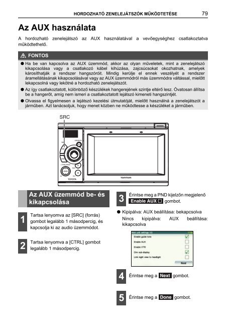 Toyota TNS410 - PZ420-E0333-HU - TNS410 - mode d'emploi