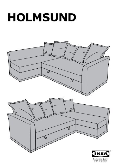Ikea HOLMSUND fodera per divano letto angolare - 80301730 - Istruzioni di montaggio