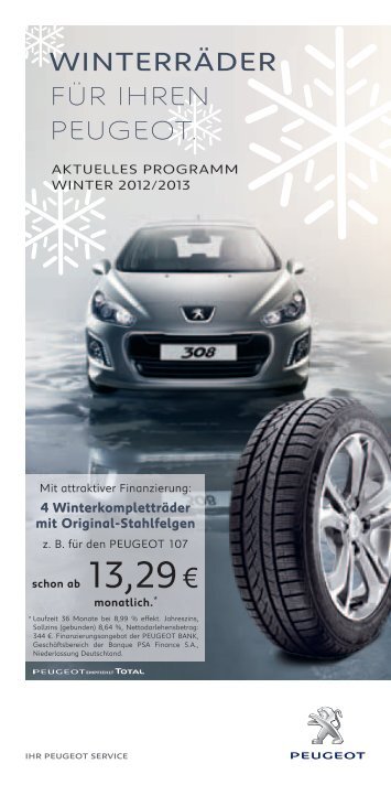 Aktuelles Programm Winter 2012/2013 - Service - Peugeot