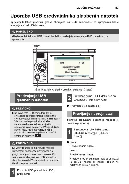 Toyota TNS410 - PZ420-E0333-SL - TNS410 - mode d'emploi