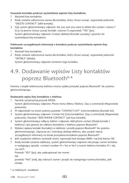 Toyota Bluetooth SWC English Czech Hungarian Polish Russian - PZ420-00296-EE - Bluetooth SWC English Czech Hungarian Polish Russian - mode d'emploi