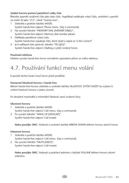 Toyota Bluetooth SWC English Czech Hungarian Polish Russian - PZ420-00296-EE - Bluetooth SWC English Czech Hungarian Polish Russian - mode d'emploi