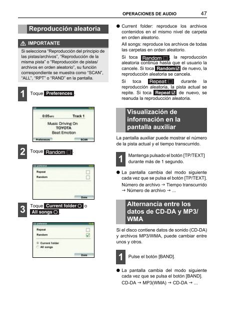 Toyota TNS410 - PZ420-E0333-ES - TNS410 - mode d'emploi