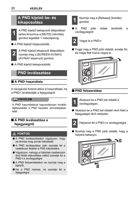 Toyota TNS410 - PZ420-E0333-HU - TNS410 - mode d'emploi