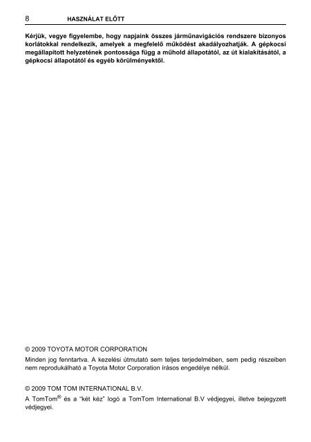Toyota TNS410 - PZ420-E0333-HU - TNS410 - mode d'emploi