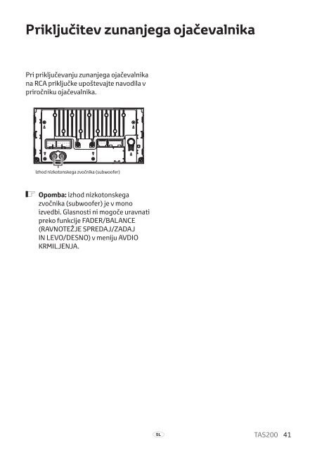 Toyota TAS200 - PZ420-00212-SL - TAS200 (Slovenian) - mode d'emploi