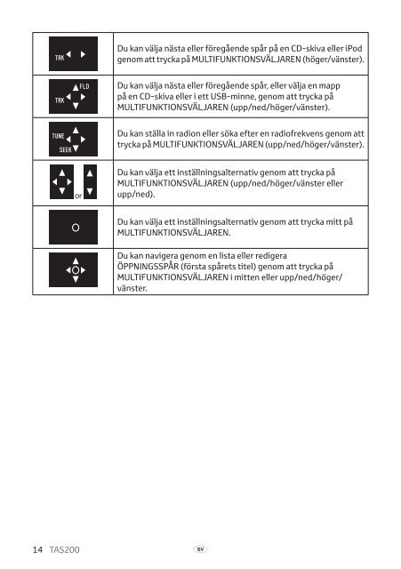 Toyota TAS200 - PZ420-00212-SV - TAS200 (Swedish) - mode d'emploi