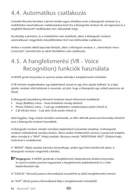 Toyota Bluetooth SWC English Czech Hungarian Polish Russian - PZ420-00296-EE - Bluetooth SWC English Czech Hungarian Polish Russian - mode d'emploi