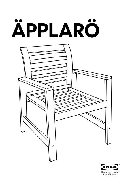 Ikea &amp;Auml;PPLAR&amp;Ouml; Tavolo+2sedie Bracc+panca, Giardino - S49898478 - Istruzioni di montaggio