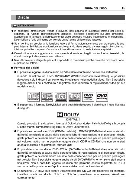 Toyota TNS410 - PZ420-E0333-IT - TNS410 - mode d'emploi