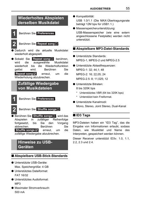 Toyota TNS410 - PZ420-E0333-DE - TNS410 - mode d'emploi