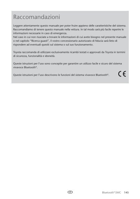 Toyota Bluetooth SWC English French German Dutch Italian - PZ420-00296-ME - Bluetooth SWC English French German Dutch Italian - mode d'emploi