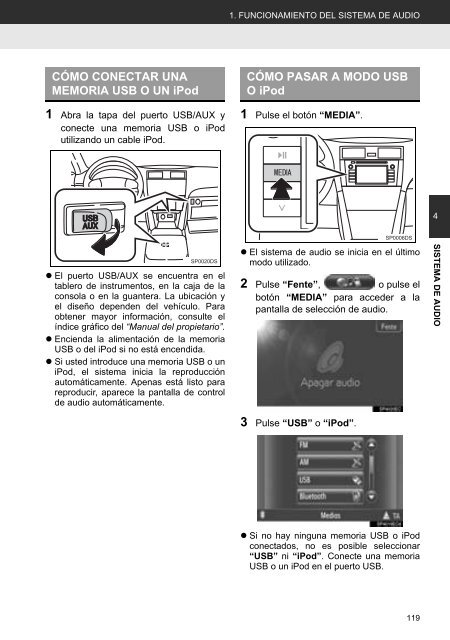 Toyota Toyota Touch &amp;amp; Go - PZ490-00331-*0 - Toyota Touch &amp; Go - Toyota Touch &amp; Go Plus - Spanish - mode d'emploi