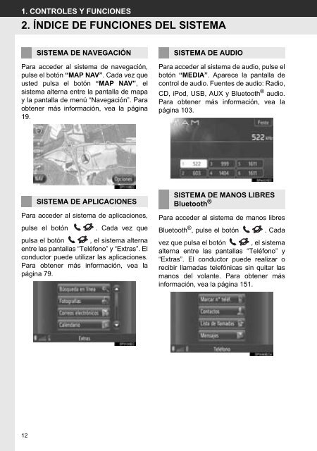 Toyota Toyota Touch &amp;amp; Go - PZ490-00331-*0 - Toyota Touch &amp; Go - Toyota Touch &amp; Go Plus - Spanish - mode d'emploi