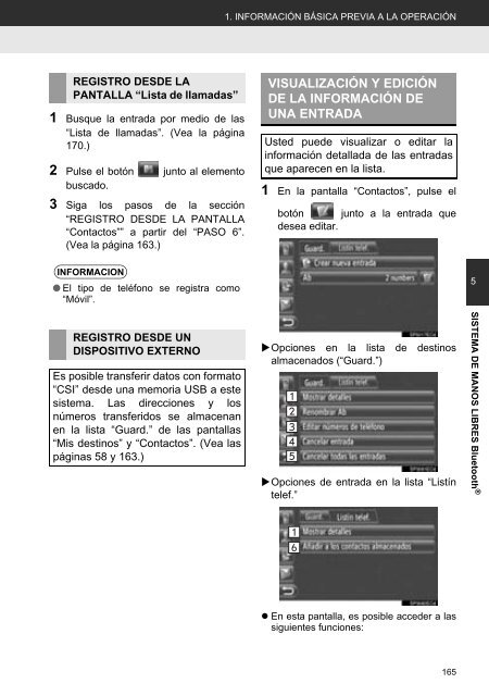 Toyota Toyota Touch &amp;amp; Go - PZ490-00331-*0 - Toyota Touch &amp; Go - Toyota Touch &amp; Go Plus - Spanish - mode d'emploi