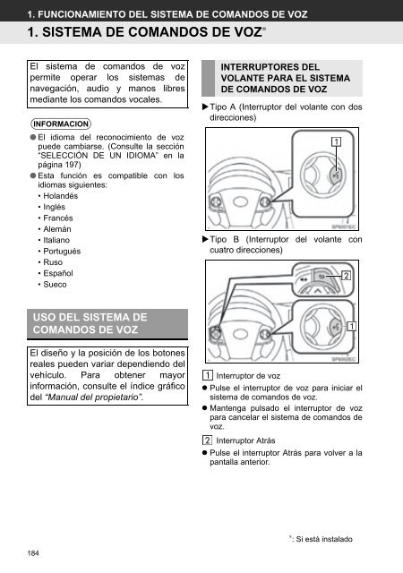 Toyota Toyota Touch &amp;amp; Go - PZ490-00331-*0 - Toyota Touch &amp; Go - Toyota Touch &amp; Go Plus - Spanish - mode d'emploi