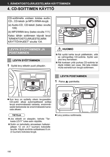 Toyota Toyota Touch &amp;amp; Go - PZ490-00331-*0 - Toyota Touch &amp; Go - Toyota Touch &amp; Go Plus - Finnish - mode d'emploi