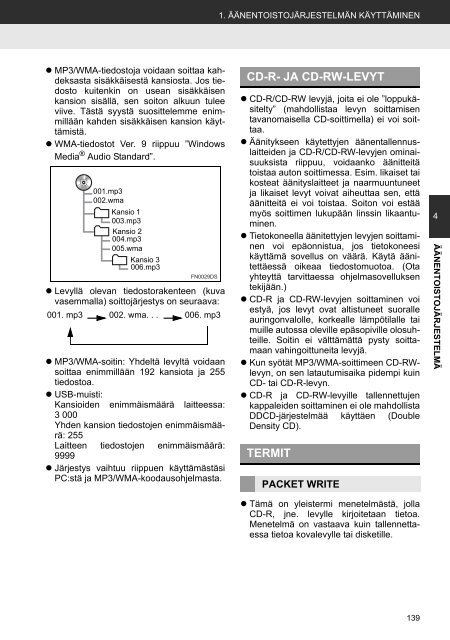 Toyota Toyota Touch &amp;amp; Go - PZ490-00331-*0 - Toyota Touch &amp; Go - Toyota Touch &amp; Go Plus - Finnish - mode d'emploi