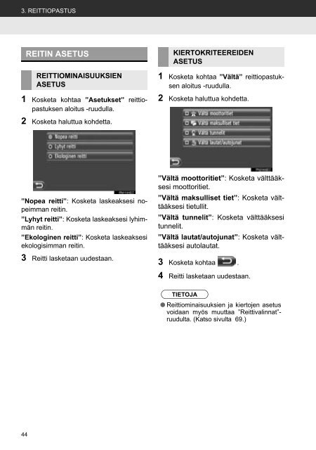 Toyota Toyota Touch &amp;amp; Go - PZ490-00331-*0 - Toyota Touch &amp; Go - Toyota Touch &amp; Go Plus - Finnish - mode d'emploi