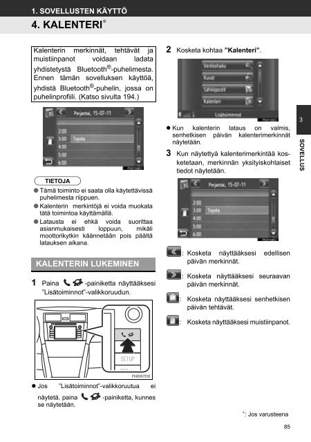 Toyota Toyota Touch &amp;amp; Go - PZ490-00331-*0 - Toyota Touch &amp; Go - Toyota Touch &amp; Go Plus - Finnish - mode d'emploi