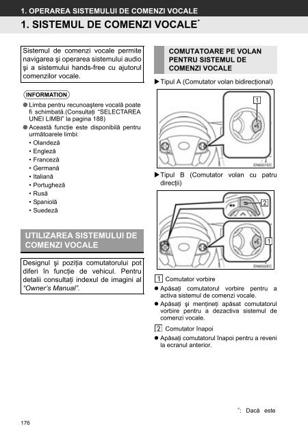 Toyota Toyota Touch &amp;amp; Go - PZ490-00331-*0 - Toyota Touch &amp; Go - Toyota Touch &amp; Go Plus - Romanian - mode d'emploi