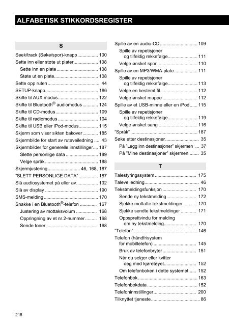 Toyota Toyota Touch &amp;amp; Go - PZ490-00331-*0 - Toyota Touch &amp; Go - Toyota Touch &amp; Go Plus - Norwegian - mode d'emploi