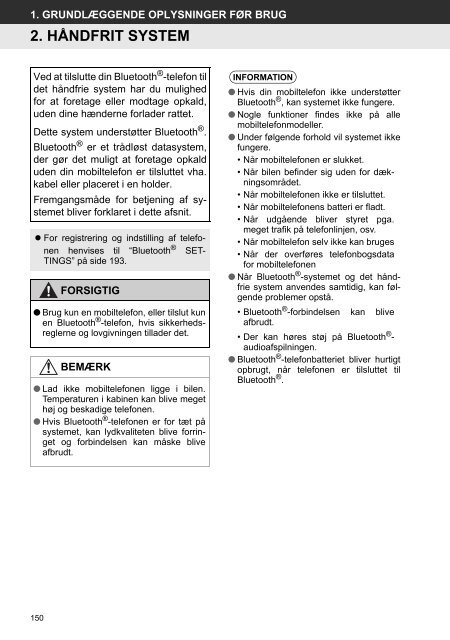 Toyota Toyota Touch &amp;amp; Go - PZ490-00331-*0 - Toyota Touch &amp; Go - Toyota Touch &amp; Go Plus - Danish - mode d'emploi