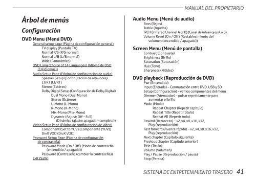 Toyota Rear Entertainment System - PZ462-00207-00 - Rear Entertainment System - Spanish - mode d'emploi