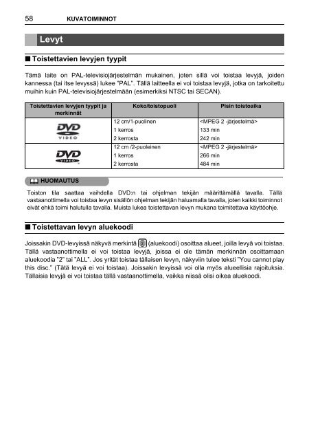 Toyota TNS410 - PZ420-E0333-FI - TNS410 - mode d'emploi